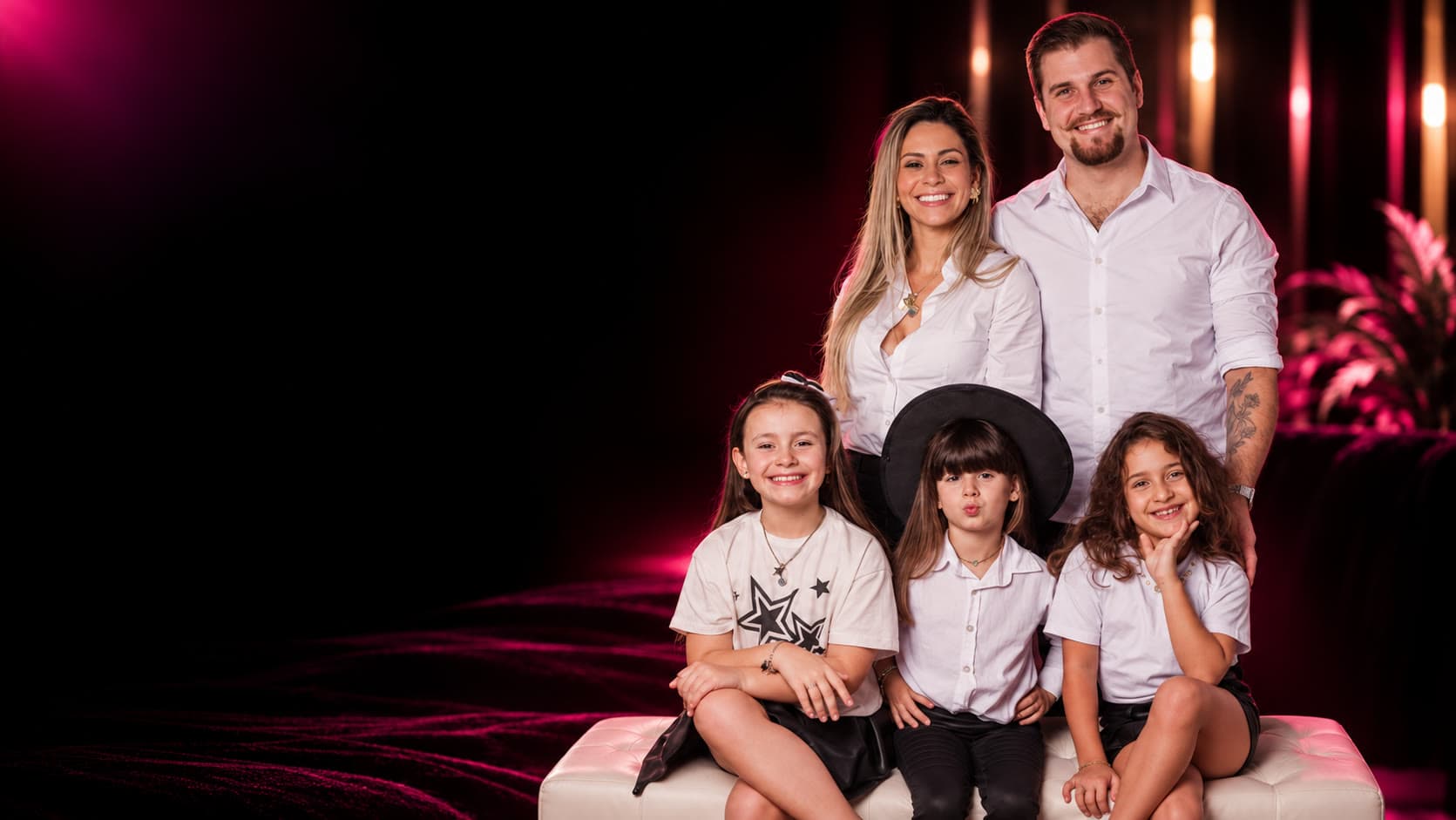 Ana Liz, o marido e as três filhas